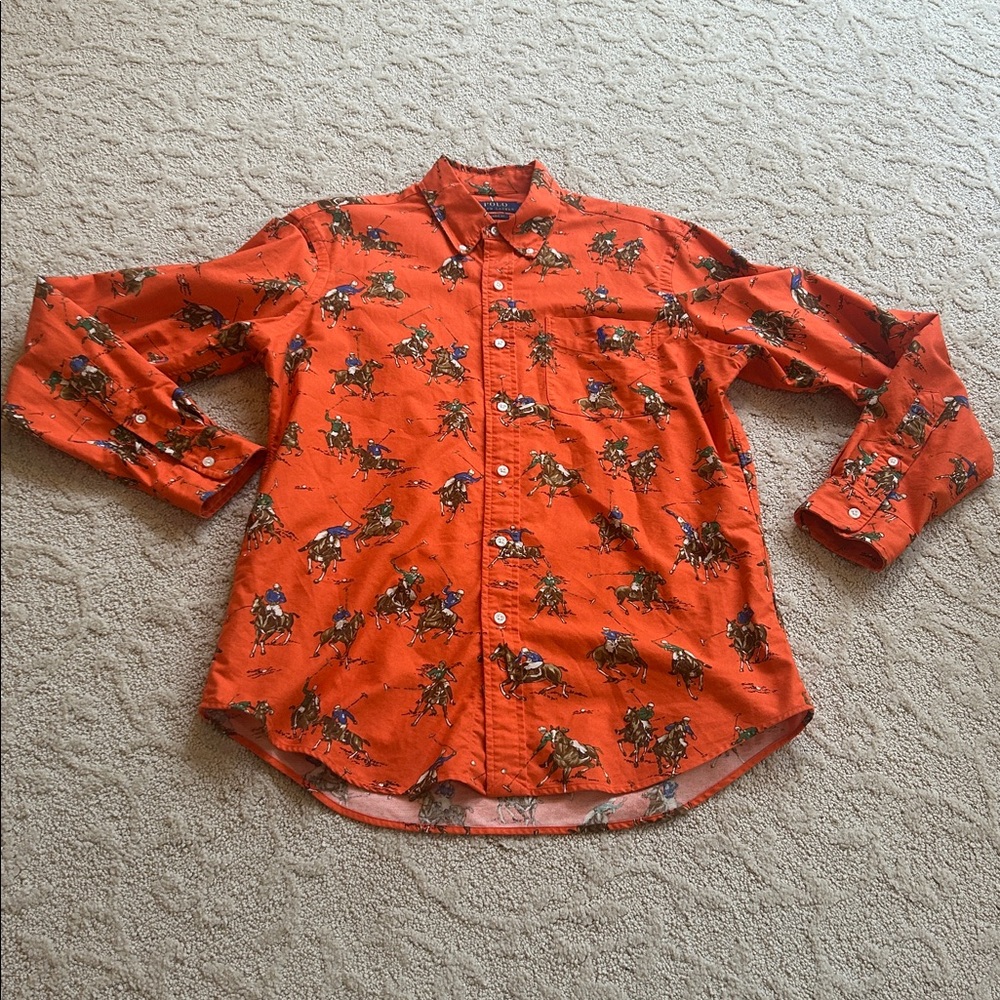 Ralph Lauren Orange Polo Print Shirt